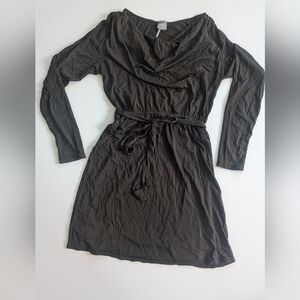 Bobi Long Sleeve and Belted Jersey Dress S